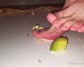 Footpigcrusher aka footpigcrusher OnlyFans - Crushing together 18  Smashing an apple under my feet