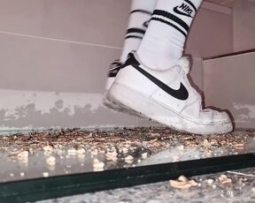 Footpigcrusher aka footpigcrusher OnlyFans - Christmas special I II for all crushing lovers Crushing and smashing nuts under my AF1s This