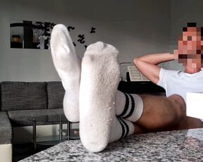 Footpigcrusher aka footpigcrusher OnlyFans - Dirty soles of white crew socks  part