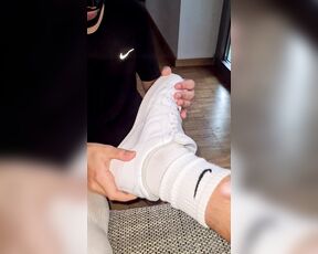 Footpigcrusher aka footpigcrusher OnlyFans - Twink sniffs my smelly socks and toes