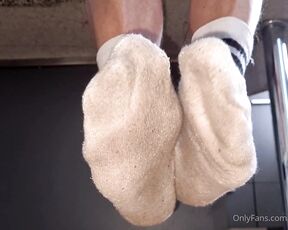 Footpigcrusher aka footpigcrusher OnlyFans - Dirty soles of white crew socks  part