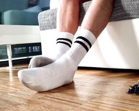 Footpigcrusher aka footpigcrusher OnlyFans - Dirty soles of white crew socks  part