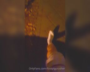 Footpigcrusher aka footpigcrusher OnlyFans - Walking outside in white crew socks