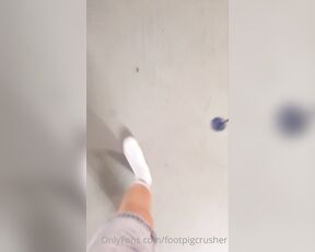 Footpigcrusher aka footpigcrusher OnlyFans - Walking outside in white crew socks