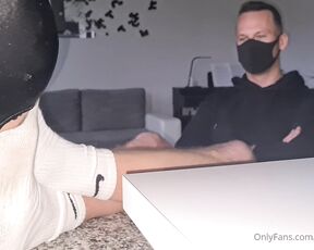 Footpigcrusher aka footpigcrusher OnlyFans - I relax, he sniffs my smelly after gym socks