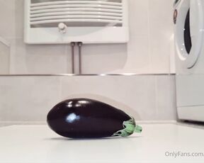 Footpigcrusher aka footpigcrusher OnlyFans - Hard eggplant stomping! Imagine this would be your cock